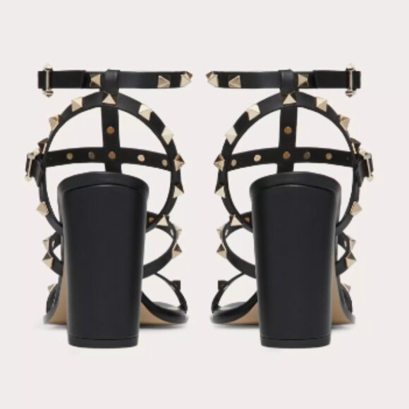 VALENTINO ROCKSTUD ANKLE STRAP SANDAL 90 MM - BLACK - Picture 3 of 9